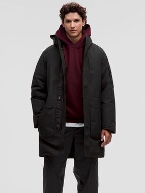 lululemon athletica Men's Hooded Trench Coat in Taupe